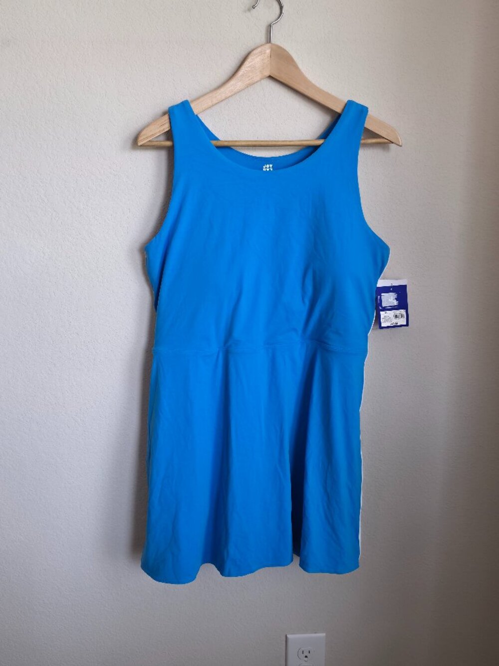 JoyLab Sporty Contrast Active Dress with Built In Shorts Bright Blue NWT XL